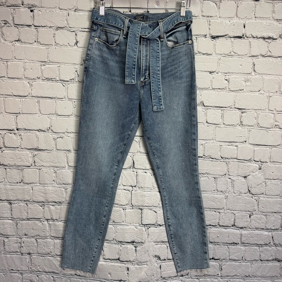 Abercrombie & Fitch Denim - Abercrombie & Fitch NWT Ultra High Rise Super Skinny Ankle Jeans Tie Belt Size 4